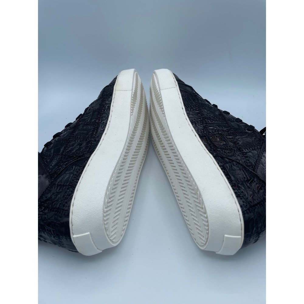 Belvedere Mens Black Cherry Crocodile Leather High Top Sneakers Vero Y01 Size 8 - Picture 6 of 10